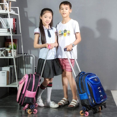 初中小学生拉杆包男孩子4-6年级5D带有轱辘滑轮子两用背包10岁。