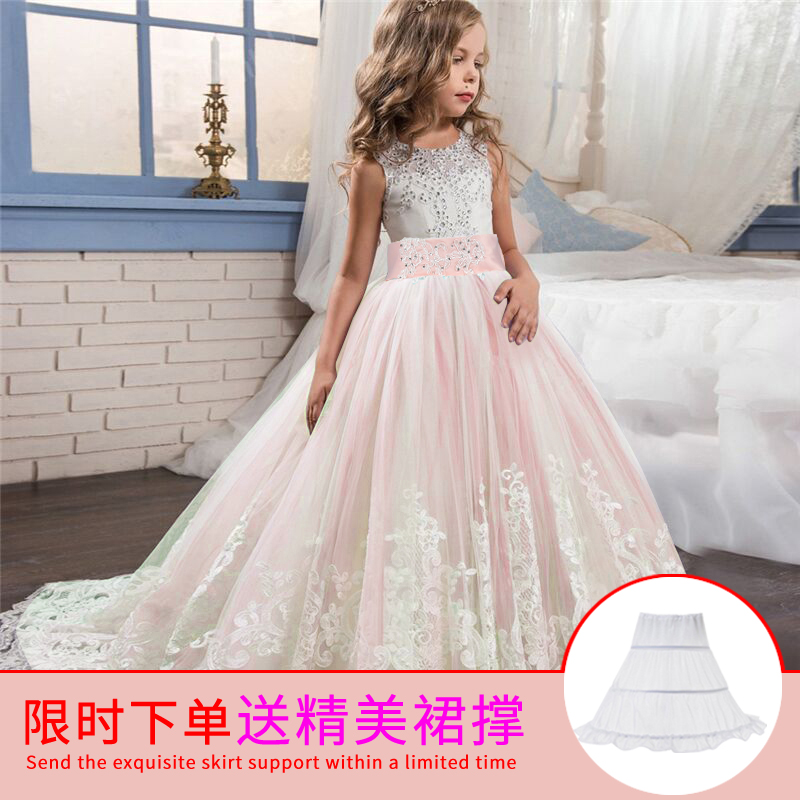 儿童晚礼服洋气公主裙女s童蓬蓬裙花童礼服女主持人走秀钢琴表演