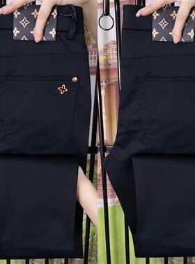 21D07男士春季修身帅气小脚裤百搭时尚长裤N新品休闲黑色潮流舒适