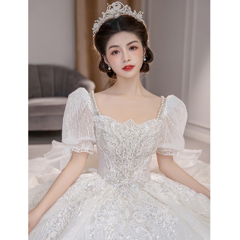 现货法式轻婚纱礼服2024新款婚纱