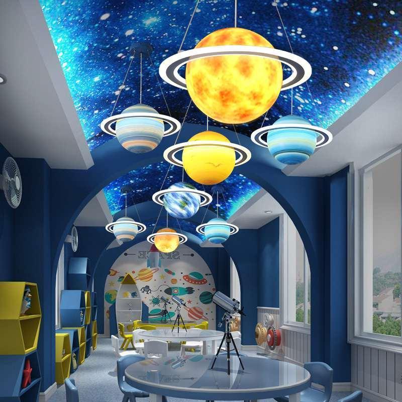 星球行星地球月球图书馆儿童游乐园酒吧清吧大厅学校商场店铺吊灯