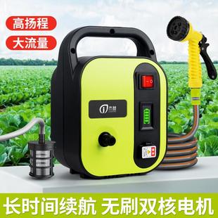 抽水泵家用菜地灌溉神器洒水器喷头农用水池吸水机 自动浇水充电式