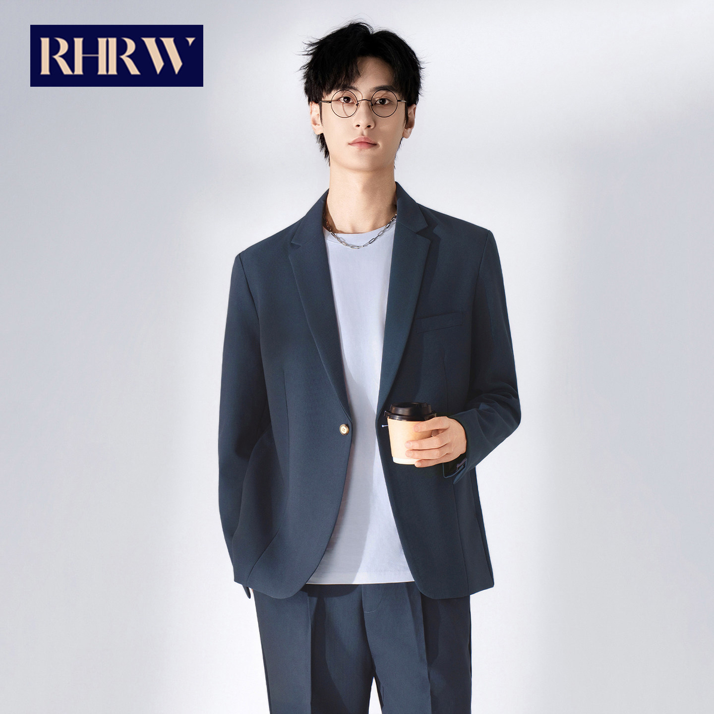 RHRW高级感韩版休闲西装男2026年春夏季新款商务痞帅订婚薄款西服