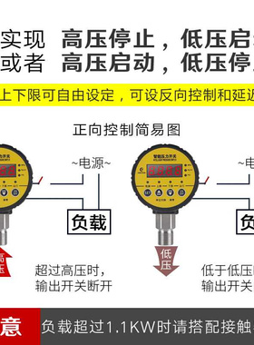 数真显压力开关控制器数字电子空能电接点压力表泵负智压气压消防