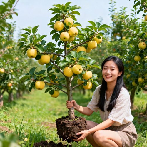 维纳斯黄金苹果苗嫁接黄元帅苹果树苗红富士苹果盆栽地栽南北种植