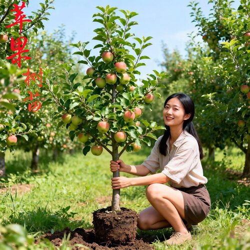 苹果树果苗嫁接红富士冰糖心南方北方种植盆栽地载矮化小苹果树苗