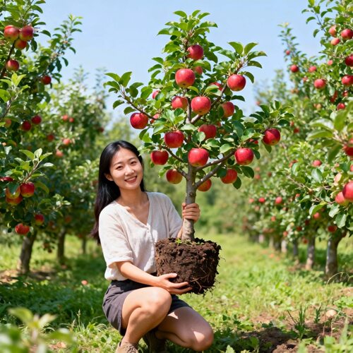 苹果树果苗南方北方种植苹果树苗嫁接红富士冰糖心苹果苗盆栽地栽