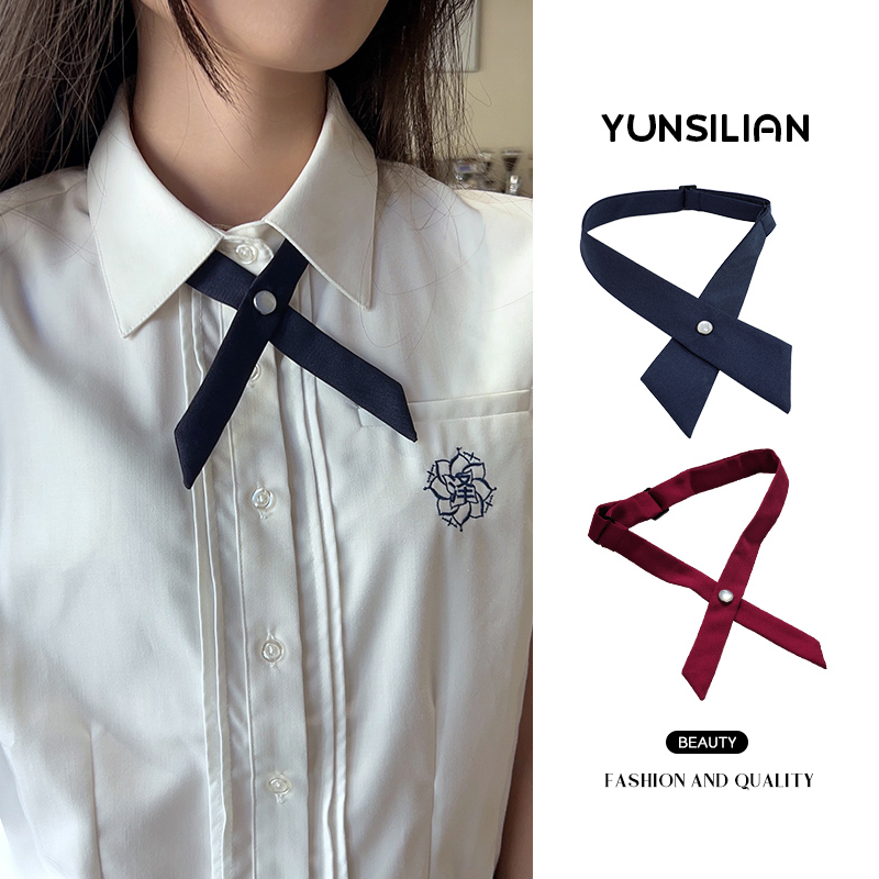 jk领花十字交叉领结细款毕业百搭