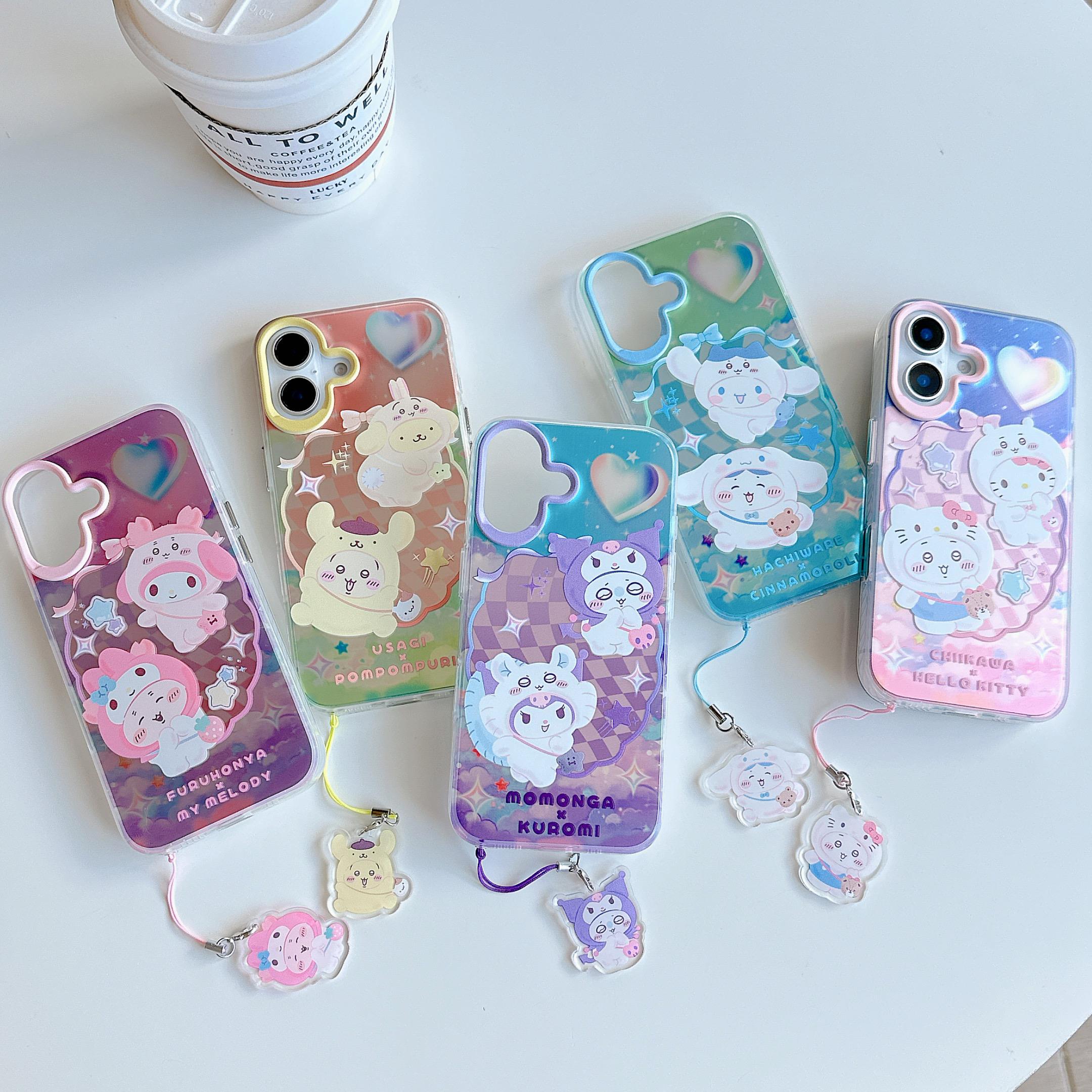 Chiikawa吉伊卡哇Kitty库洛米飞鼠iphone17pro乌萨奇布丁狗Usagi小八Hachiware玉桂狗16手机壳适用苹果15plus