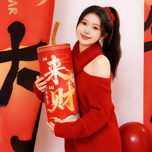 新年拍照道具鞭炮摆件春节过年橱窗装饰仿真坐炮筒氛围商场景布置
