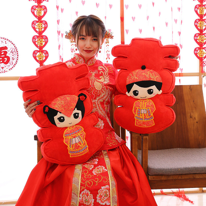 压床娃娃一对结婚婚庆情侣新婚礼品新款创意婚礼抱枕礼物毛绒玩具
