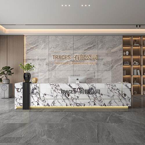 简现约收银台酒店所仿大理会司石接待台公前台吧台桌收银台