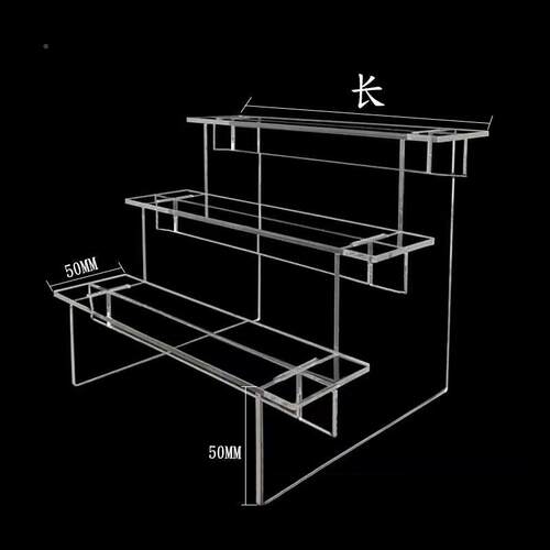 厂架家直销明亚克力阶梯示架泡泡玛特模型展陈列置jlc-068物透手