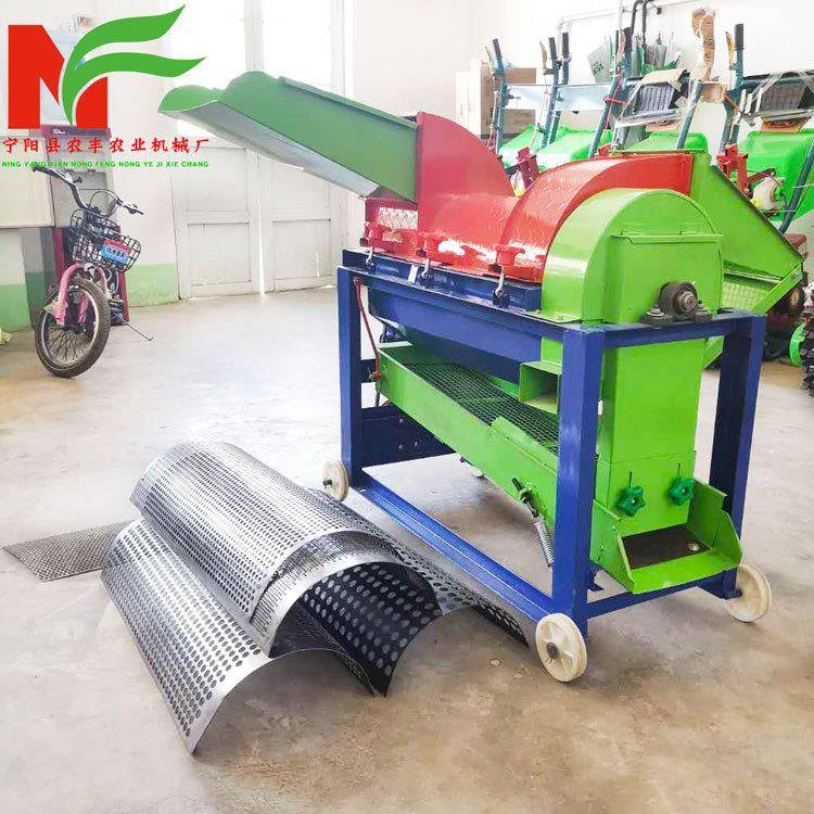 6马力柴小油机谷XWU带粒高粱脱粒机家用型玉米剥皮打一体电动打机