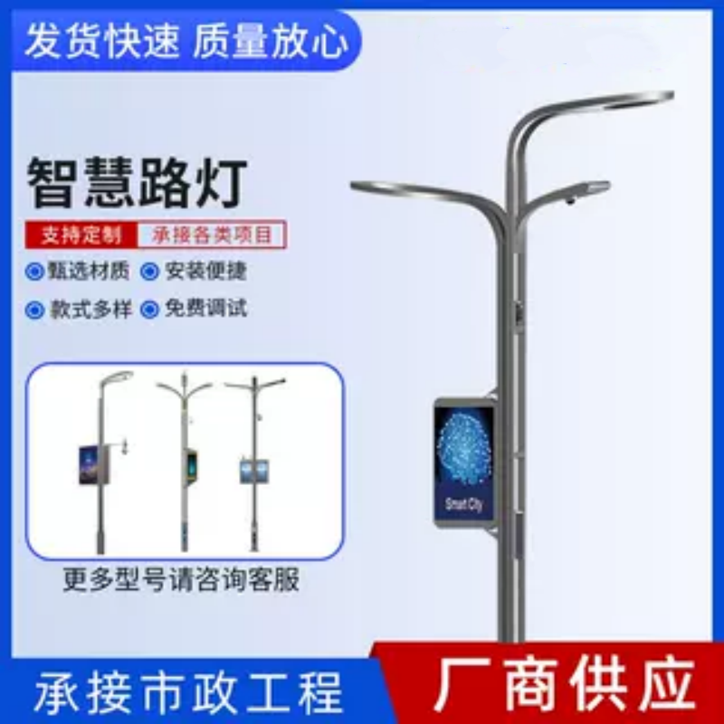 智慧路灯5g市政道路10米路灯杆功能多LED路灯自带WIFI充电桩