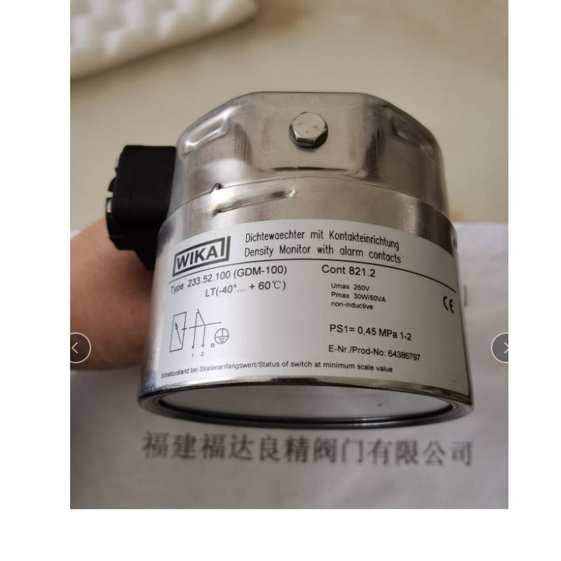 威卡SF6密度继电器 233.52.100（GDM-100)LT(-40...+60℃) 老虎冲