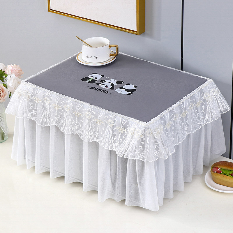 复合工艺微波炉罩打印机连体蕾丝烤箱防尘盖布帘保护罩套子盖巾