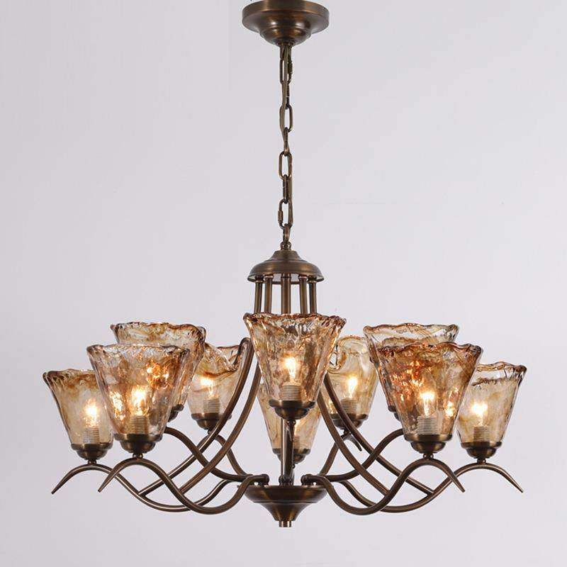 美式复古全铜客厅吊灯大气别墅餐厅大厅双层玻璃灯具,3C数码配件,USB灯,淘宝优惠券,粉丝福利购,淘宝优惠卷