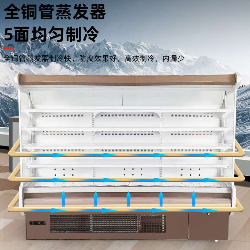 风幕柜阶梯水果展示架火锅店点菜水果蔬菜冷藏展示柜商超风冷冰柜