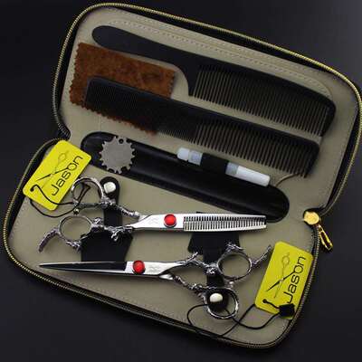 JASON /杰森 HE-01龙柄 美发剪 平剪 牙剪 打薄剪 套装XL0-0401