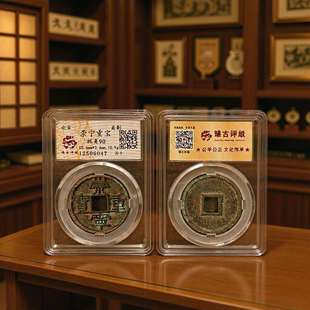 北宋崇宁重宝铜钱评级币盒子币传世铜钱美品收藏扫码可查