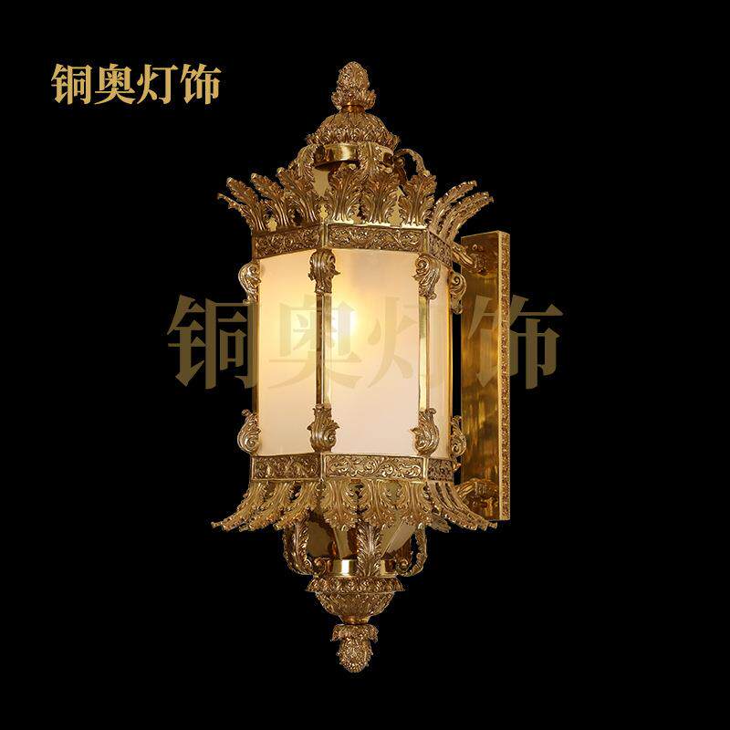 法式复古奢华全铜壁灯欧式别墅门厅玄关过道灯饰脱蜡全铜灯具