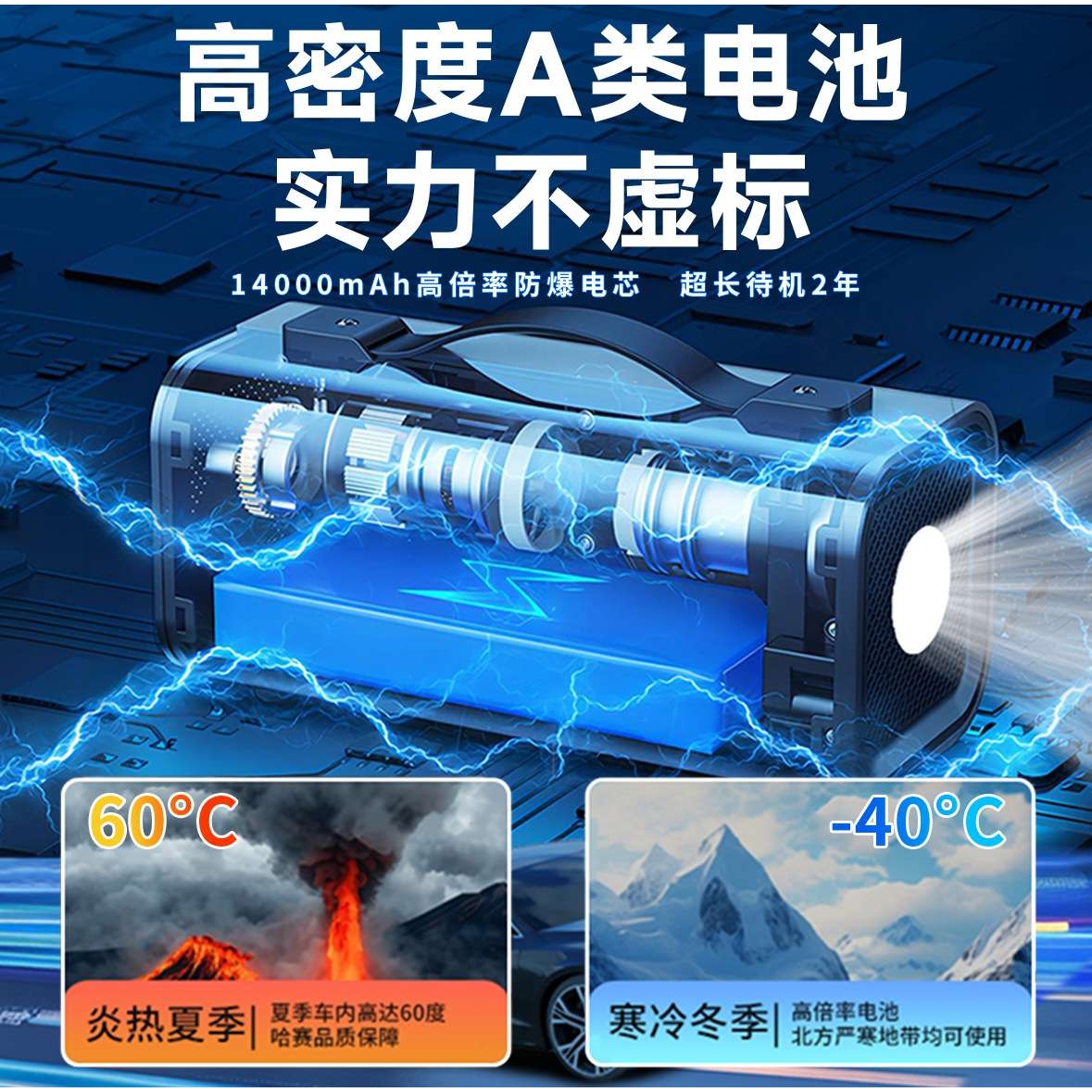 汽车应急启动电源家用多功能车载吸尘充气泵一体机强起打火搭电宝