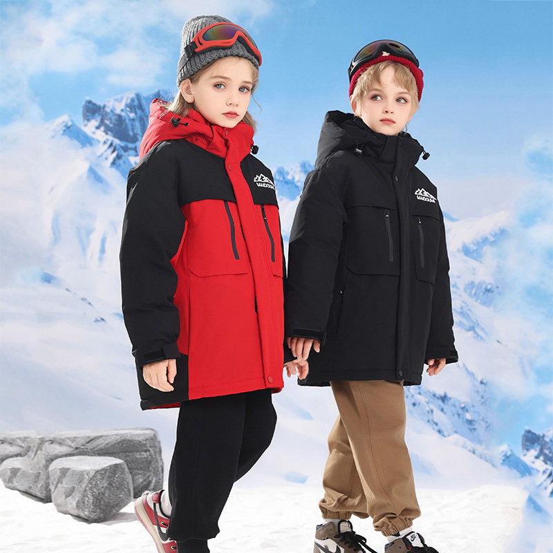 巴童巴拉儿童羽绒服男童2025新款三防加厚冬季中长款女童极寒外套