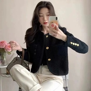 高端小个子黑色名媛设计感上衣 法式 已出货 小香风外套女2024短款