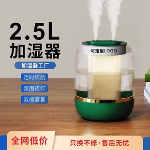 2024双喷大雾量氛围灯家用卧室恒湿香薰USB加湿器 新款