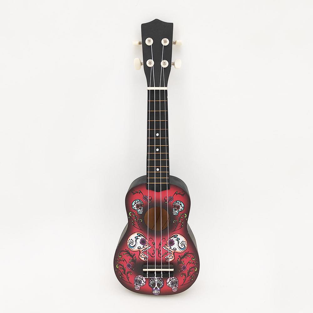 21寸尤克里里木质小吉他弹拨乐器骷髅头ukulele初学者乌克丽丽