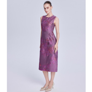 Lillo 连衣裙 Lilly奢品高定意大利Ruffo宫廷真丝提花名媛开叉无袖