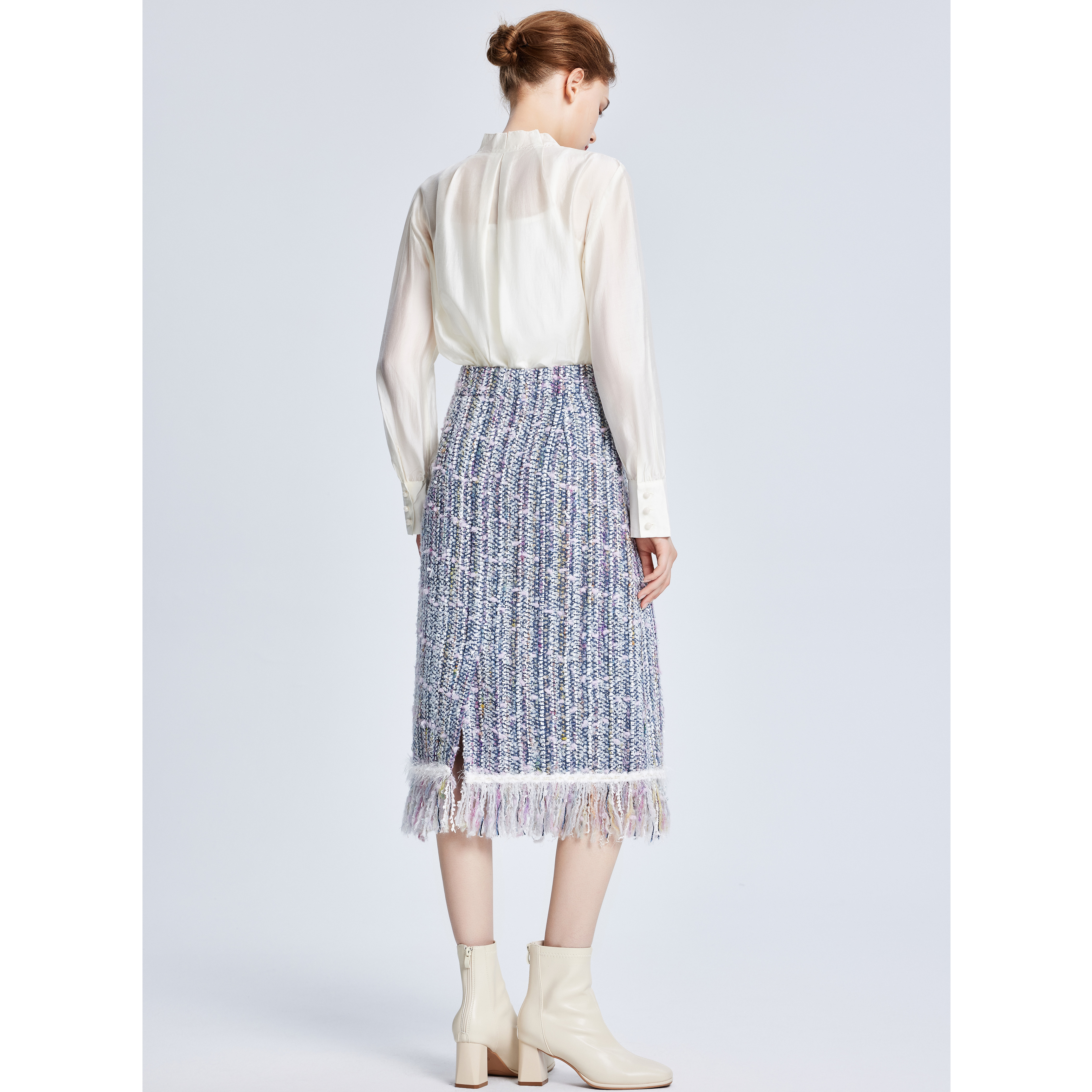 名媛风高定法国羊毛粗花呢半身裙