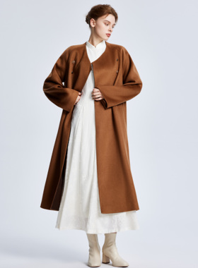 Lillo Lilly奢品高定意大利Colombo高端双面百分百纯羊绒大衣女