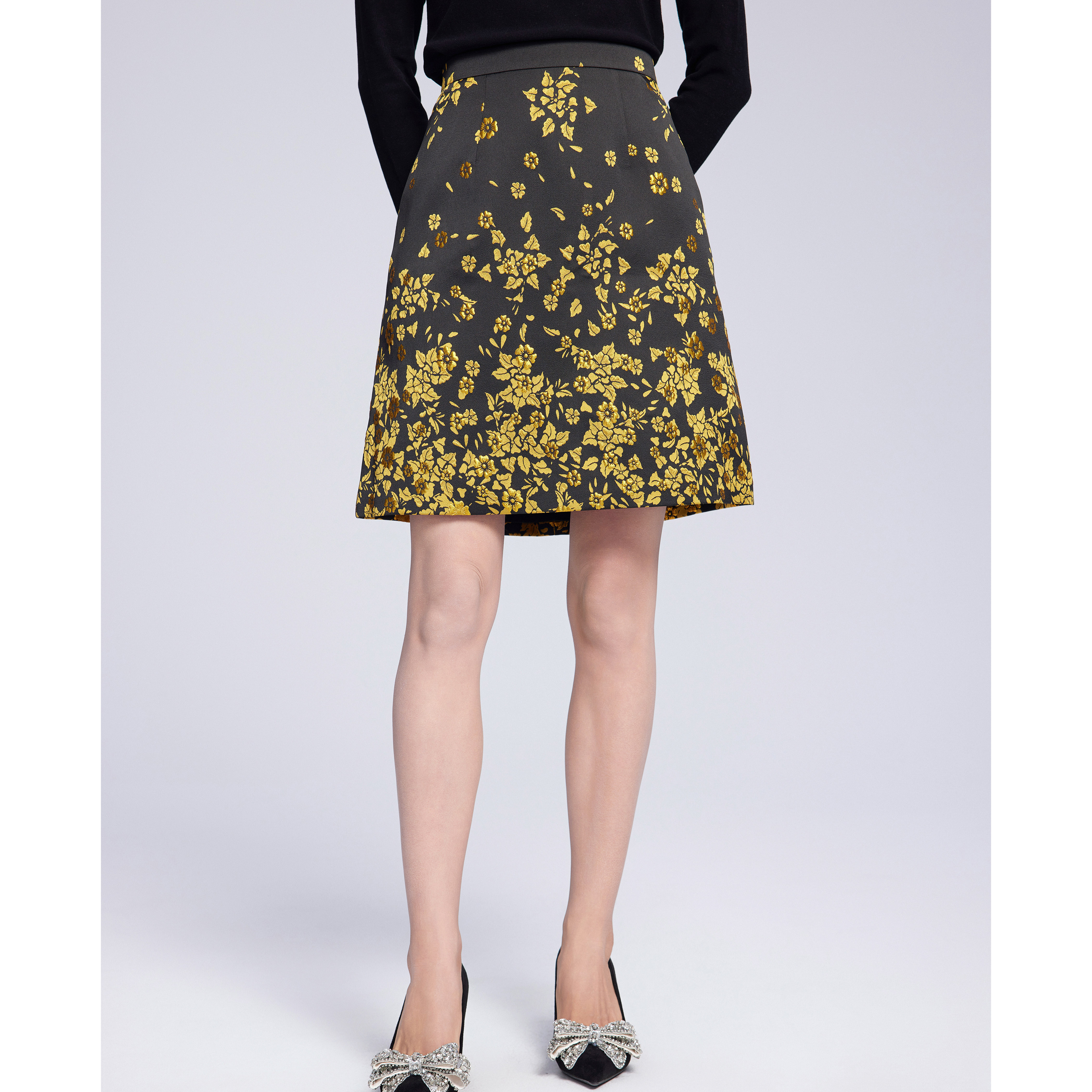 Lillo Lilly奢品高定意大利TGM真丝提花高端名媛职业半身裙A裙