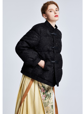 Lillo Lilly奢品高定意大利TGM真丝提花白鹅绒轻薄名媛风羽绒服