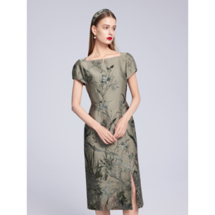 Lillo Lilly奢品高定意大利TGM真丝提花宫廷名媛风高级穿搭连衣裙