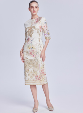 Lillo Lilly高定奢品意大利进口Ruffo皇家御用真丝提花名媛连衣裙