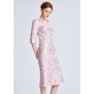 Lillo Lilly奢品高定意大利TGM真丝提花宫廷名媛风高奢鱼尾连衣裙