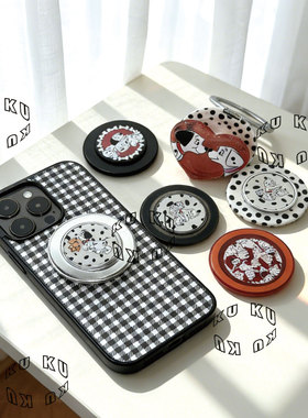 斑点狗KUKU爱心气囊支架伸缩泡泡pps磁吸适配苹果17手机壳库伊拉