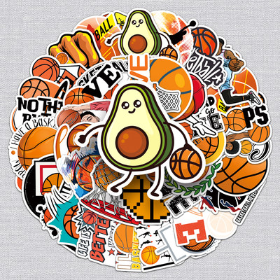 50张篮球NBA涂鸦卡通防水贴纸