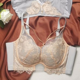 正品 内衣女大胸显小防凸点软钢圈聚拢调整型收副乳防下垂文胸套装