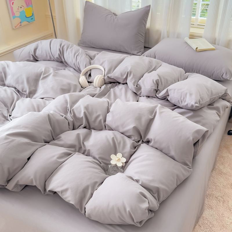 长绒棉磨毛纯色家用被套