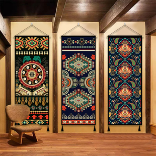波西米亚民族风挂毯民宿客栈背景墙布艺挂画少数民族卧室装饰挂布
