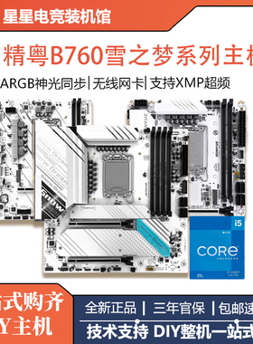 精粤H610 760雪之梦WIFI 12代13代1700CPU台式机主板处理器套装