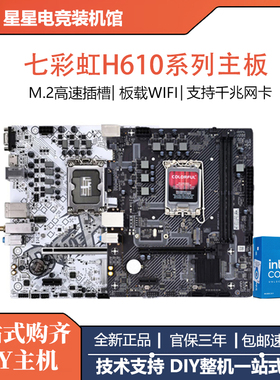 Colorful/七彩虹 H610M-D F E WIFI白色冰霜战斧潮玩迷你主板套装