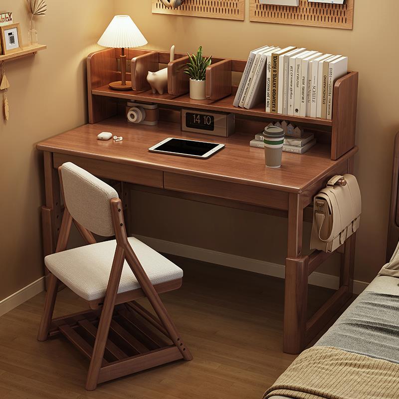 纯实木书桌可升降儿童学习桌简约办公桌家用小户型卧室学生写字桌