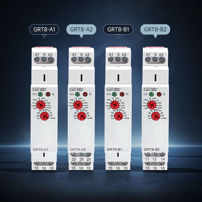GEYA RELAY GRT8-AB延时断开220V交直流通用可替NTE8时间继电器