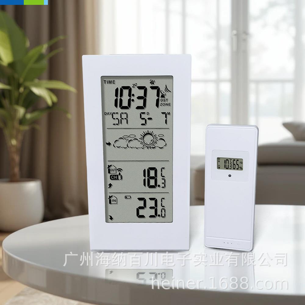 LCD电子钟 竖显天气钟 带温湿度计 闹钟 厂家直销