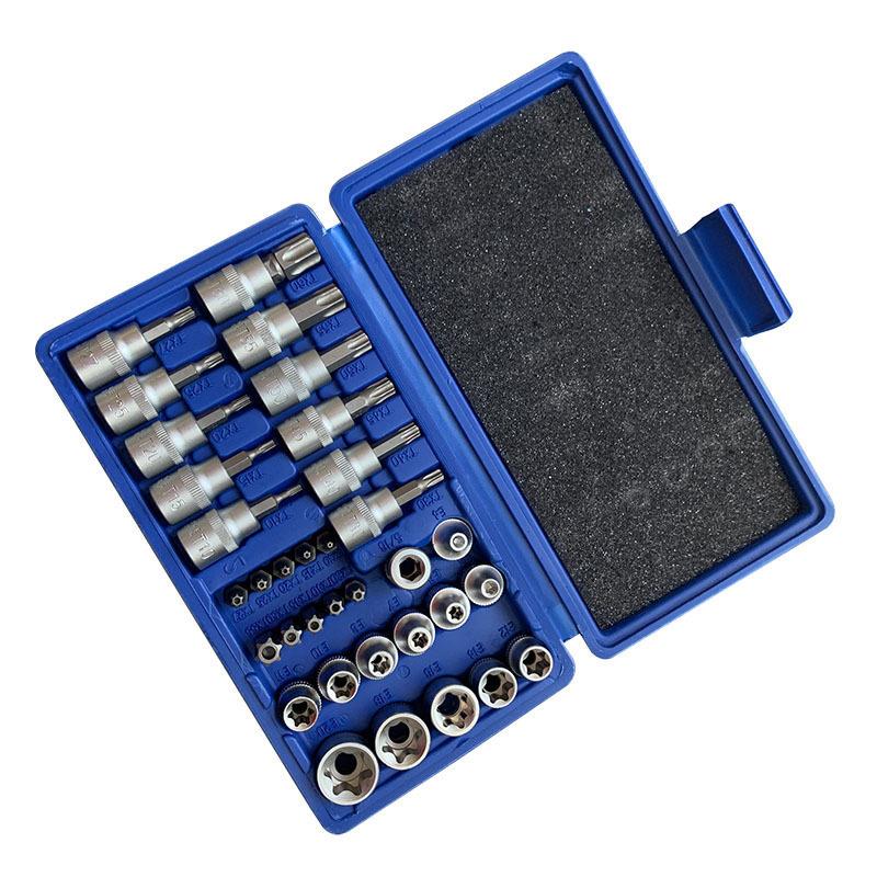 厂家直销34件压批套筒组套 英制 套筒批头 机修汽修专业使用工具
